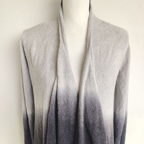 Barefoot Dreams CozyChic Lite Ombré Cardigan Sweater Size Small Gray Blue - Picture 4 of 9